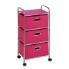 Cheap 😍 Honey Can Do Pink 3-Drawer Rolling Cart ❤️ -Honey Can Do Sales Store 29024 CRT 02348 1