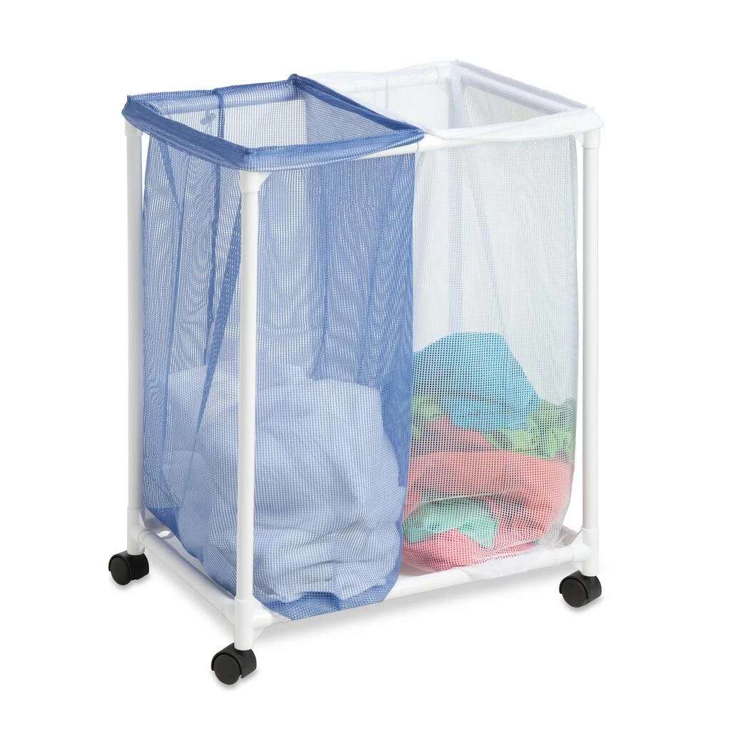 Discount ✔️ Honey Can Do White/Blue Laundry Sorter, 2 Mesh Bags ❤️ 4 Discount ✔️ Honey Can Do White/Blue Laundry Sorter, 2 Mesh Bags ❤️ - Image 2