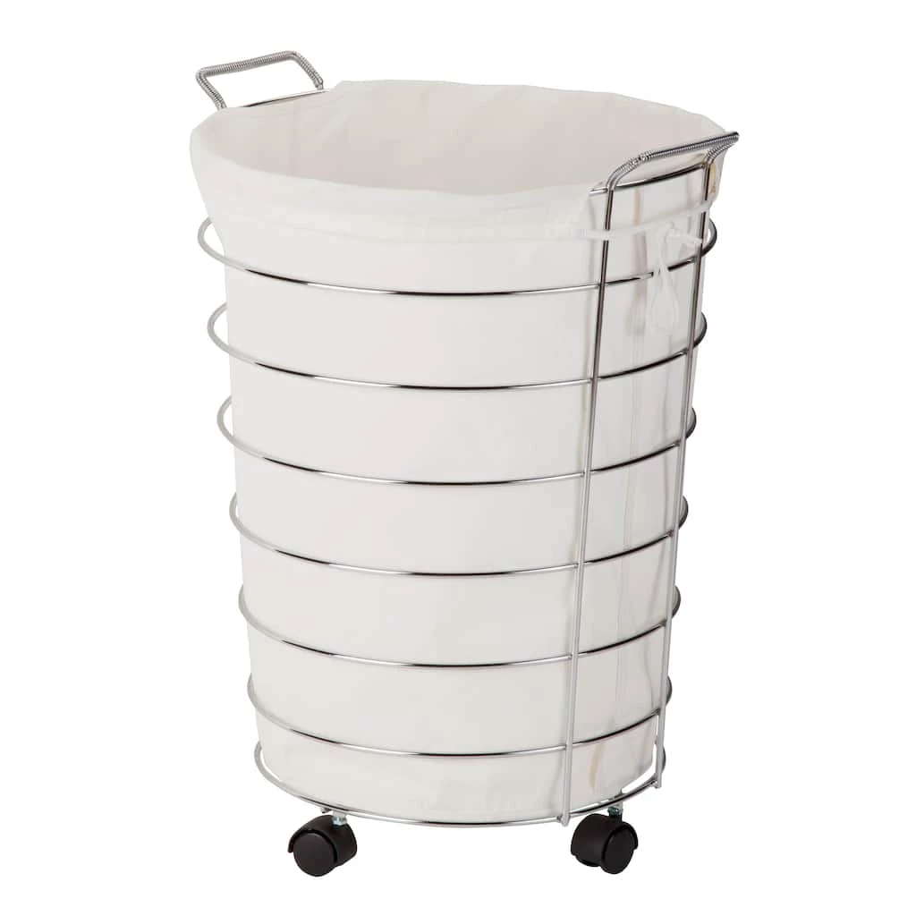 Discount β 6 Pack: Honey Can Do Chrome & White Rolling Hamper π 3 Discount β 6 Pack: Honey Can Do Chrome & White Rolling Hamper π
