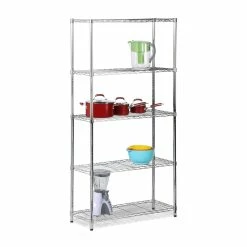 Cheapest 𧨠Honey Can Do 5-Tier Chrome Storage Shelves, 200 lbs. Capacity ⨠5 Cheapest 𧨠Honey Can Do 5-Tier Chrome Storage Shelves, 200 lbs. Capacity ⨠-Honey Can Do Sales Store 29024 SHF 01443