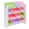 Best deal ⌛ Honey Can Do White & Pastel Kids Toy Room Storage Organizer with Totes 😍 -Honey Can Do Sales Store 29024 SRT 01603 2