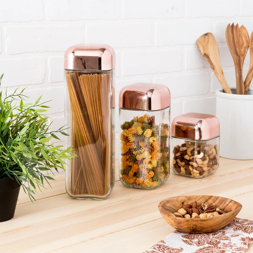 Hot Sale π₯ 8 Pack: Honey Can Do Rose & Clear Square Storage Jar Set β 4 Hot Sale π₯ 8 Pack: Honey Can Do Rose & Clear Square Storage Jar Set β - Image 2