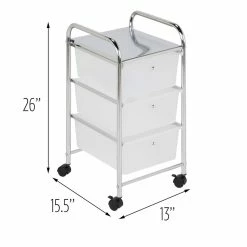 Brand new 🔔 Honey Can Do 3 Drawer Plastic Storage Cart 💯 -Honey Can Do Sales Store D061150S 4