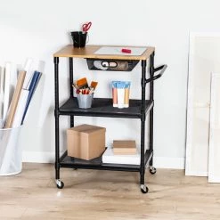 Cheap 😍 Honey Can Do Black Matte Rolling Storage Cart 💯 -Honey Can Do Sales Store D231873S 9