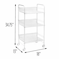 Best reviews of 😉 Honey Can Do White 3-Tier Mesh Rolling Cart ⌛ -Honey Can Do Sales Store D231883S 6