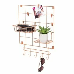 New 🌟 Honey Can Do Rosy Copper Wall Grid Kit 🧨 -Honey Can Do Sales Store D231890S 8