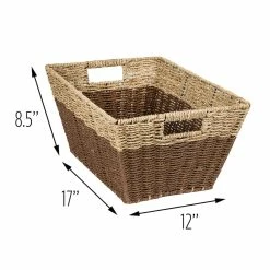 Wholesale 💯 6 Packs: 3 ct. (18 total) Honey Can Do Seagrass Rectangle Nesting Storage Basket Set 🧨 -Honey Can Do Sales Store D231892S 4 1