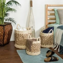 Promo ✨ 6 Packs: 3ct. (18 total) Honey Can Do Coastal Collection Nesting Tea Stained Woven Basket Set 🥰 -Honey Can Do Sales Store D231899S 6