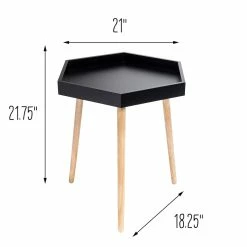 Buy 🎁 6 Pack: Honey Can Do Black Hexagon End Table 🛒 -Honey Can Do Sales Store D238831S 4 1