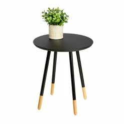Best Sale 💯 Honey Can Do Black Round End Table 😀