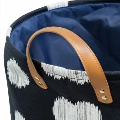 New 🌟 20" Coastal Collection Navy & Gray Dot Decorative Portable Laundry Bin by Honey Can Do ⌛ -Honey Can Do Sales Store D238834S 3