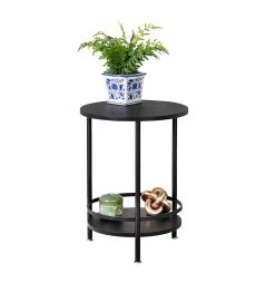 Promo 🌟 6 Pack: Honey Can Do Black 2-Tier Round Side Table ❤️