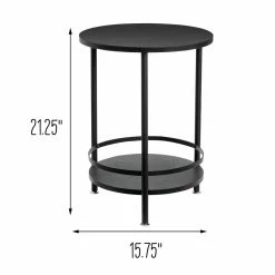 Cheapest 😍 Honey Can Do Black 2-Tier Round Side Table ✔️ -Honey Can Do Sales Store D238838S 3