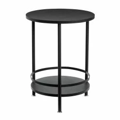 Cheapest 😍 Honey Can Do Black 2-Tier Round Side Table ✔️ -Honey Can Do Sales Store D238838S 4