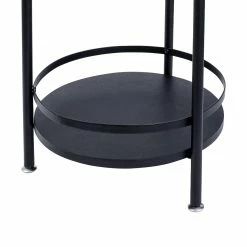 Promo 🌟 6 Pack: Honey Can Do Black 2-Tier Round Side Table ❤️ -Honey Can Do Sales Store D238838S 5 1