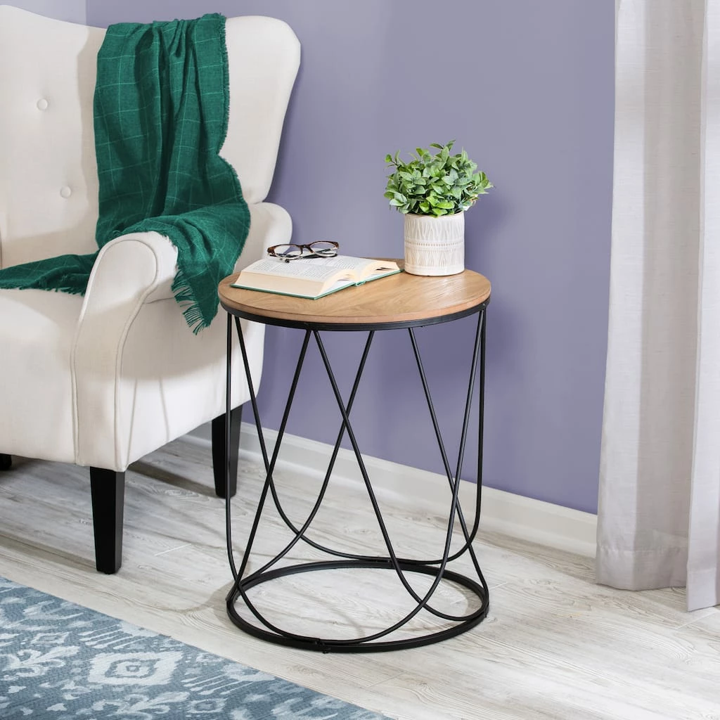 Best deal π 6 Pack: Honey Can Do 24" Round Side Table with Natural Top π 4 Best deal π 6 Pack: Honey Can Do 24" Round Side Table with Natural Top π - Image 2