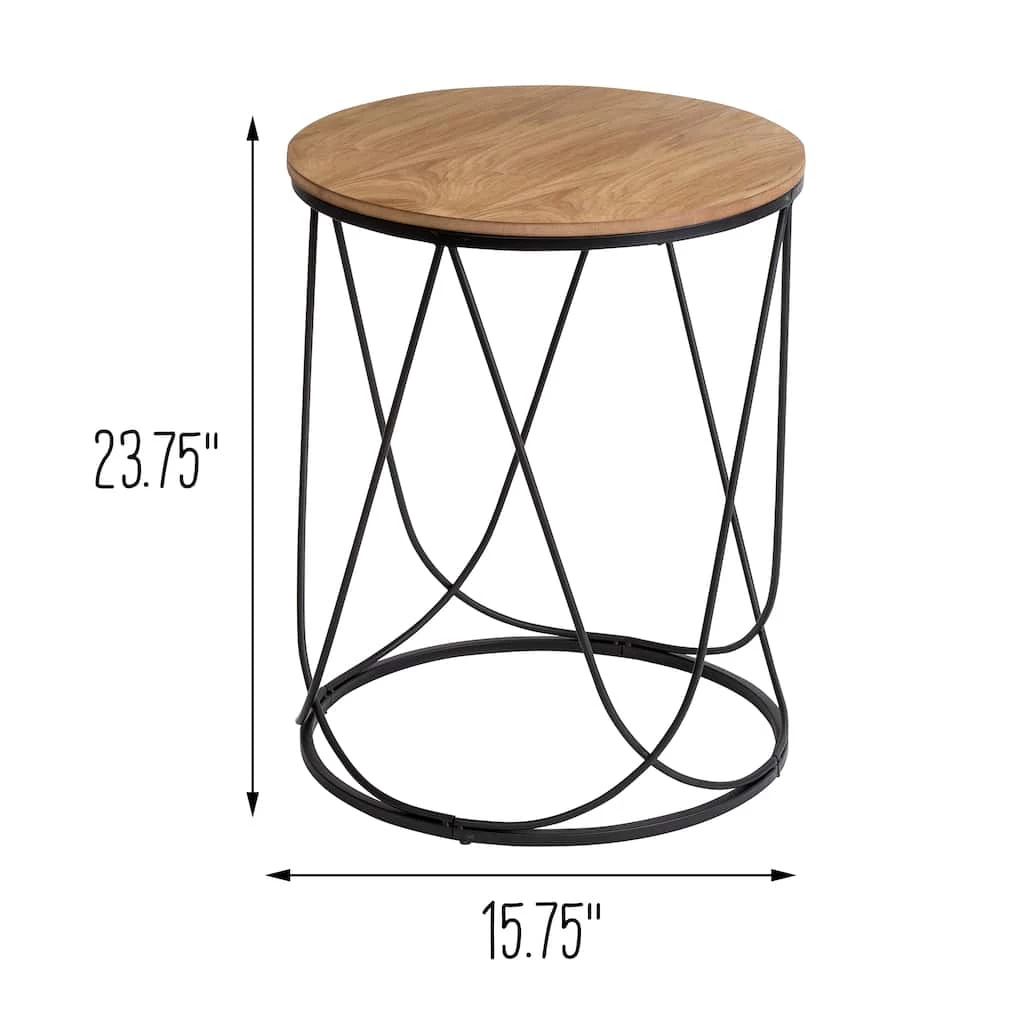 Best deal π 6 Pack: Honey Can Do 24" Round Side Table with Natural Top π 6 Best deal π 6 Pack: Honey Can Do 24" Round Side Table with Natural Top π - Image 4