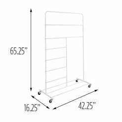 Budget 👏 Honey Can Do White Rolling Multi-Section Clothes Drying Rack 🔥 -Honey Can Do Sales Store D238842S 3