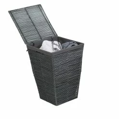 Promo π 22" Coastal Collection Cool Gray Laundry Hamper with Lid by Honey Can Do βοΈ