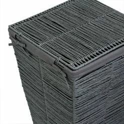 Promo 👍 22" Coastal Collection Cool Gray Laundry Hamper with Lid by Honey Can Do ✔️ -Honey Can Do Sales Store D238844S 8