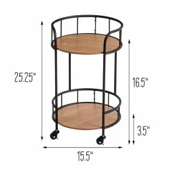 Cheapest ⭐ 6 Pack: Honey Can Do Black & Natural 2-Tier Round Side Table with Wheels ✨ 12 Cheapest ⭐ 6 Pack: Honey Can Do Black & Natural 2-Tier Round Side Table with Wheels ✨ -Honey Can Do Sales Store D238850S 4 1