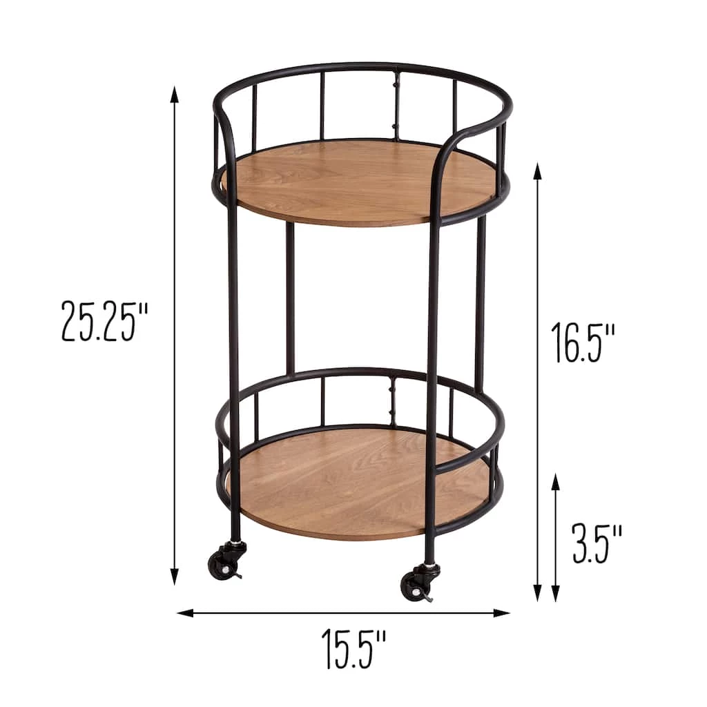 Cheapest ⭐ 6 Pack: Honey Can Do Black & Natural 2-Tier Round Side Table with Wheels ✨ 5 Cheapest ⭐ 6 Pack: Honey Can Do Black & Natural 2-Tier Round Side Table with Wheels ✨ - Image 3