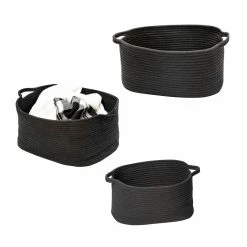 Hot Sale ✨ Honey Can Do Black Cotton Coil Baskets, 3ct. 🔥