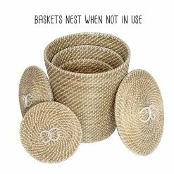 Hot Sale 🥰 6 Packs: 3 ct. (18 total) Honey Can Do Natural Nesting Seagrass Snake Charmer's Baskets 😉 -Honey Can Do Sales Store D238855S 4 1