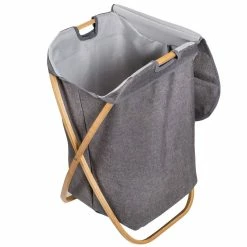 Deals 💯 Honey Can Do Gray Bamboo & Canvas Laundry Hamper 💯 -Honey Can Do Sales Store D296335S 9