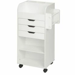 Outlet ✔️ Honey Can Do 3-Drawer White Rolling Craft Cart with Drawers & Slotted Compartments 🤩 -Honey Can Do Sales Store D582780S 13