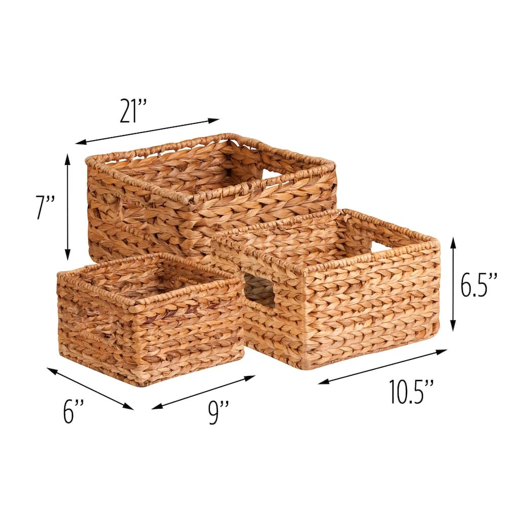 New π 6 Packs: 3 ct. (18 total) Honey Can Do Natural Woven Hyacinth Nested Storage Basket Set π 5 New π 6 Packs: 3 ct. (18 total) Honey Can Do Natural Woven Hyacinth Nested Storage Basket Set π - Image 3
