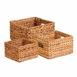 Promo π₯ Honey Can Do Natural Woven Hyacinth Nested Storage Basket Set, 3ct. π