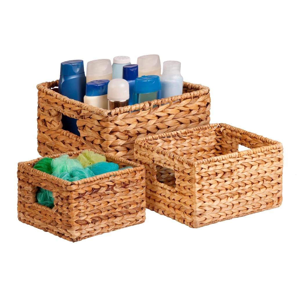 New π 6 Packs: 3 ct. (18 total) Honey Can Do Natural Woven Hyacinth Nested Storage Basket Set π 4 New π 6 Packs: 3 ct. (18 total) Honey Can Do Natural Woven Hyacinth Nested Storage Basket Set π - Image 2