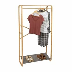 Cheap ⭐ Honey Can Do Bamboo & Canvas Garment Rack 👏