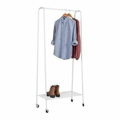 Best deal 🔥 Honey Can Do White Garment Rack With 👟 Shoe Shelf 🥰