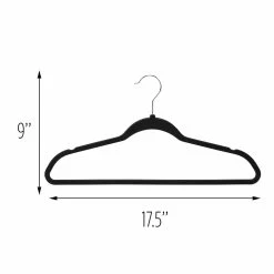 Promo 👏 6 Packs: 50 ct. (300 total) Honey Can Do Black Non-Slip Rubberized Suit Hangers ❤️ -Honey Can Do Sales Store D587186S 4 1