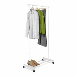 Best Pirce 🔔 Honey Can Do White Portable Metal Clothes Rack with Bottom Shelf 👏
