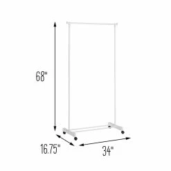 Best Pirce 🔔 Honey Can Do White Portable Metal Clothes Rack with Bottom Shelf 👏 -Honey Can Do Sales Store D587187S 3