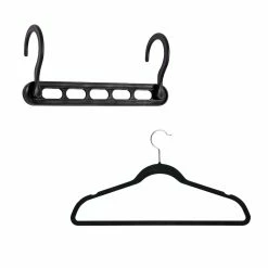 Promo 🧨 6 Pack: Honey Can Do Premium Black Velvet Collapsible & Non-Slip Hangers Set 🔥