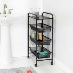 New π― Honey Can Do Black Metal 3-Drawer Rolling Storage Cart 𧨠14 New π― Honey Can Do Black Metal 3-Drawer Rolling Storage Cart 𧨠-Honey Can Do Sales Store D598019S 1