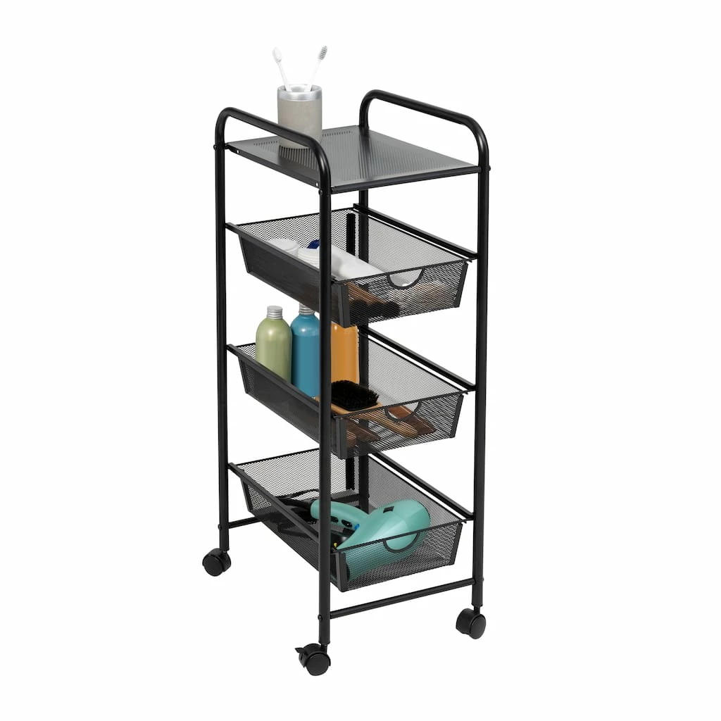 New π― Honey Can Do Black Metal 3-Drawer Rolling Storage Cart 𧨠13 New π― Honey Can Do Black Metal 3-Drawer Rolling Storage Cart 𧨠- Image 11