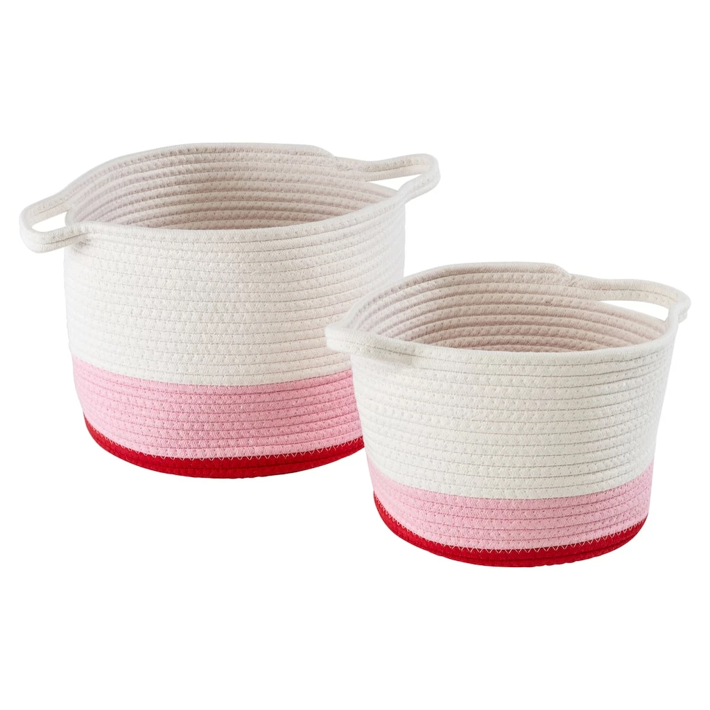 Outlet βοΈ Honey Can Do Red & White Ombré Nesting Cotton Rope Storage Basket Set π 3 Outlet βοΈ Honey Can Do Red & White Ombré Nesting Cotton Rope Storage Basket Set π