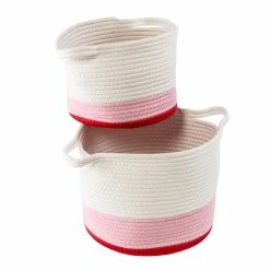 Flash Sale 🥰 6 Packs: 2 ct. (12 total) Honey Can Do Red & White Ombré Nesting Cotton Rope Storage Baskets ⌛ -Honey Can Do Sales Store D598020S 6 1