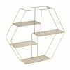 Outlet 💯 6 Pack: Honey Can Do 21" Gold Hexagonal Decorative 4-Tier Metal Wall Shelf 👏