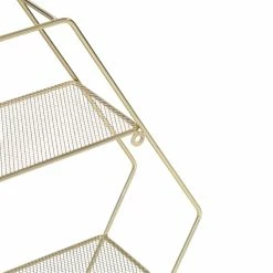 Outlet 💯 6 Pack: Honey Can Do 21" Gold Hexagonal Decorative 4-Tier Metal Wall Shelf 👏 -Honey Can Do Sales Store D598021S 4 1