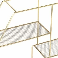 Outlet 💯 6 Pack: Honey Can Do 21" Gold Hexagonal Decorative 4-Tier Metal Wall Shelf 👏 -Honey Can Do Sales Store D598021S 5 1