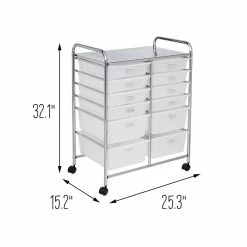 Wholesale 👍 Honey Can Do Chrome 12-Drawer Rolling Craft Storage Cart ❤️ -Honey Can Do Sales Store D598023S 10