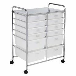 Wholesale 👍 Honey Can Do Chrome 12-Drawer Rolling Craft Storage Cart ❤️ -Honey Can Do Sales Store D598023S 3