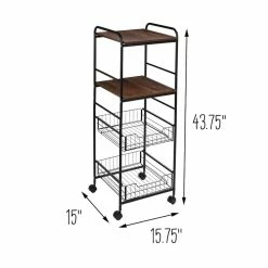 Coupon 👏 Honey Can Do Black 4-Tier Rolling Cart 🧨 -Honey Can Do Sales Store D598030S 11