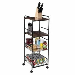 Coupon π Honey Can Do Black 4-Tier Rolling Cart 𧨠16 Coupon π Honey Can Do Black 4-Tier Rolling Cart 𧨠-Honey Can Do Sales Store D598030S 2